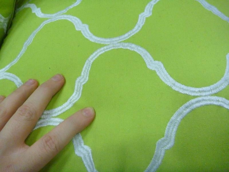 Embroided Cushions 01 Cotton Lime 45x45cm Cover