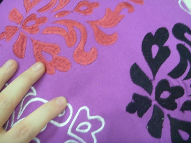 Embroided Cushions 17 Cotton Purple 45x45cm Cover