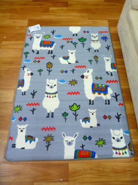 Childrens Rugs Llama Grey 100x150cm Activity Playmats