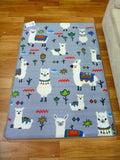 Childrens Rugs Llama Grey 100x150cm Activity Playmats