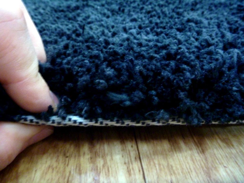 Super Soft Shaggy Floor Area Rugs Snuggly Black 75CM Circle