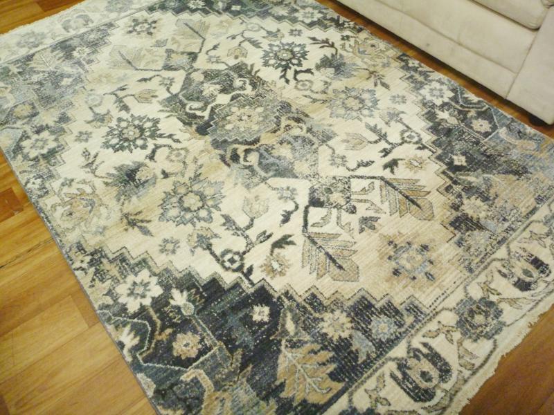 Worn Look Persian Design Blue Medallion Weavers High Quality Floor Area Rug 160x230CM