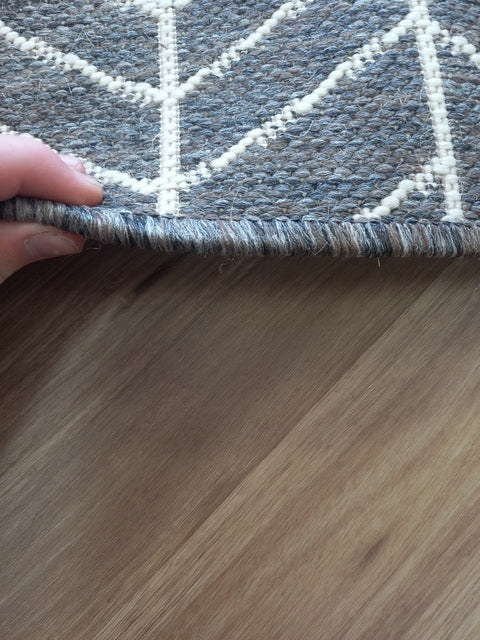 Flat-weave Gest Metal Herringbone Rubber Backed Floor Rugs Runner & Door Mats