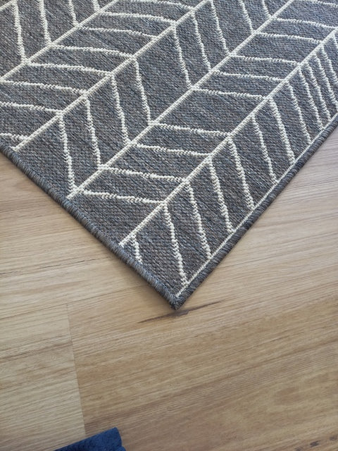 Flat-weave Gest Metal Herringbone Rubber Backed Floor Rugs Runner & Door Mats