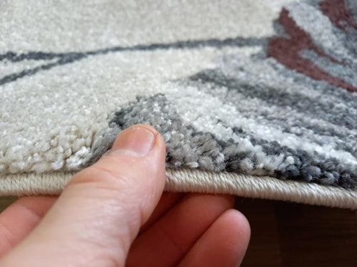 Aurora Taupe Grey Flowers n Leaves Design 14mm Thick Floor Area Rugs
