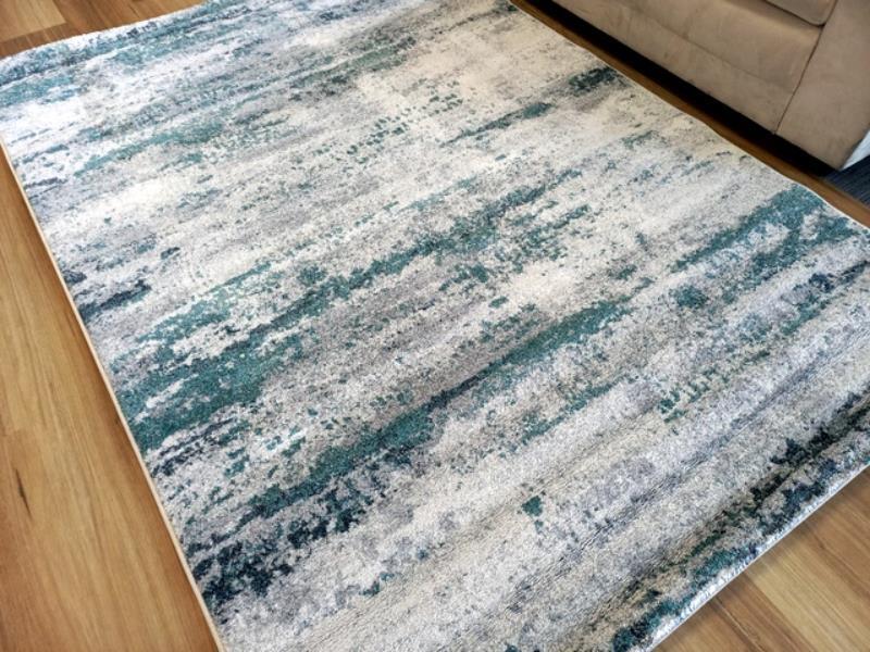 Modern Madeline Design Grey Green Abstract Floor Area Rugs