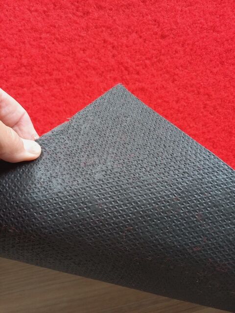 Red Rubber Backed Carpet Runner Event Party Wedding Aisle Bulk Roll 135cm Wide x 30m Long -Online Only