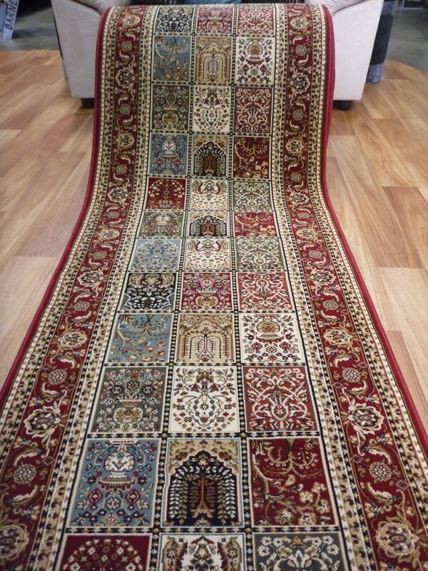 Carpet Runners Set 80x300cm Rugs Heritage Red Panel Soft Feel Pile - Online