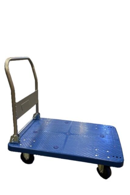 FlatBed Blue Trolley with Fold Down Handle for Banquets or Events Online