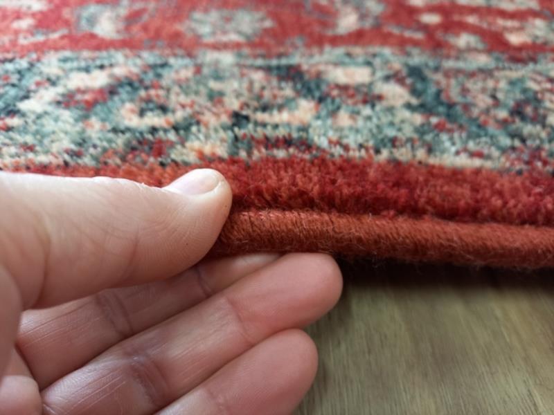 Clearance Wool Hallway Runner 67x143cm Machine Woven Allover Earthen Red
