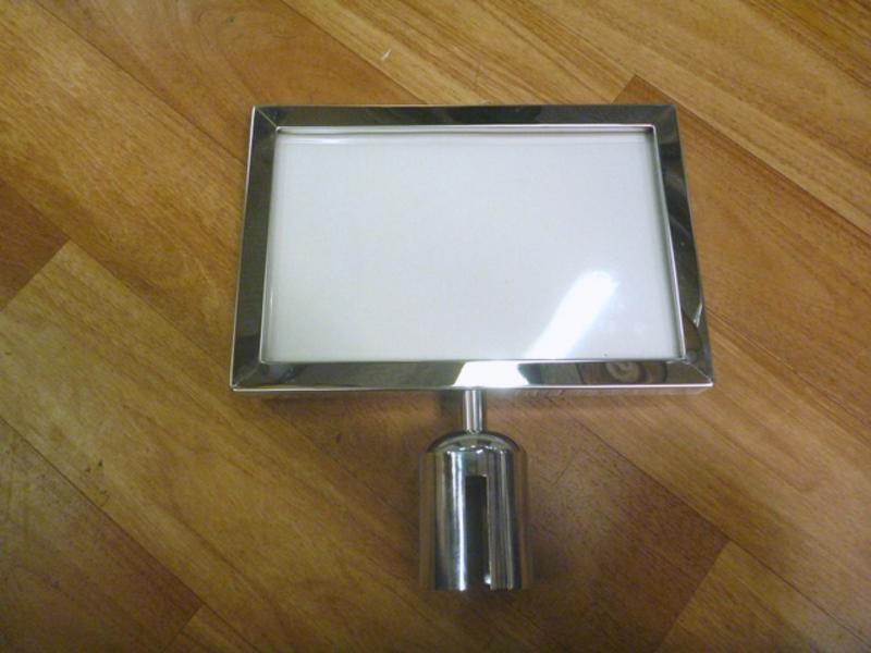 Stainless Steel A4 Sign Holder Only, Mounts onto Bollard Stand
