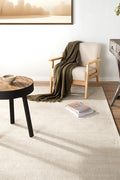 Silvaya Ivory Hand Loomed Rayon Cotton Cut Loop Pile Rug