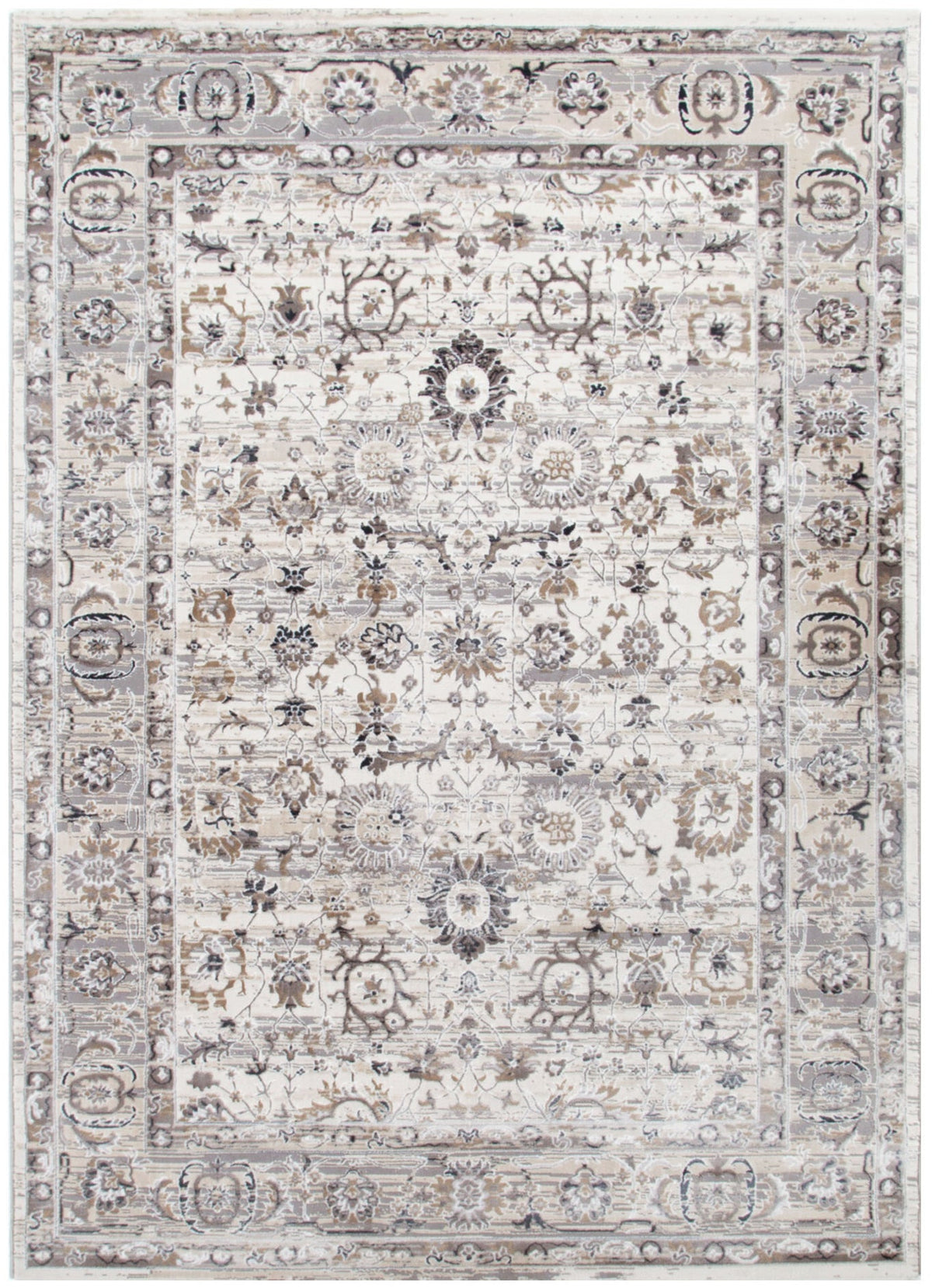 Atina Distressed Transitional Beige Grey Rug - AT05