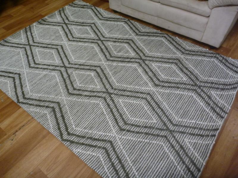 Wool Anita Design Diamonds Charcoal Floor Area Rugs