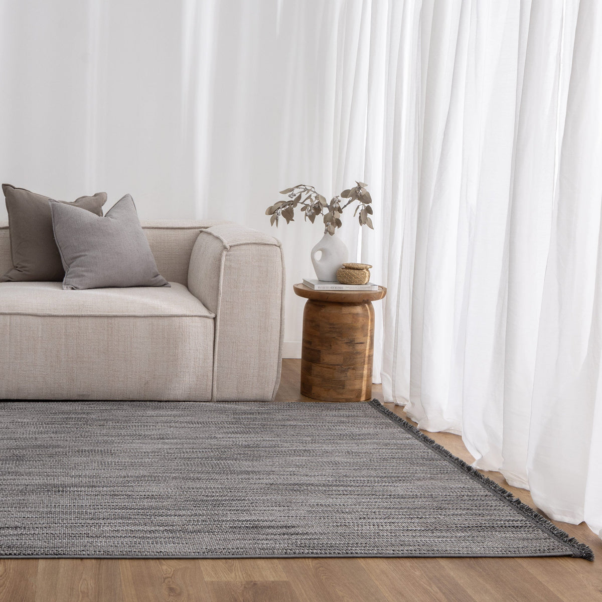 Berno Charcoal Loop Rug - B005