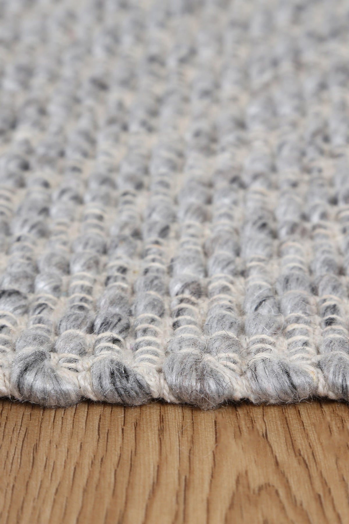 Basalt Grey Wool Blend Textured Rug - GREY