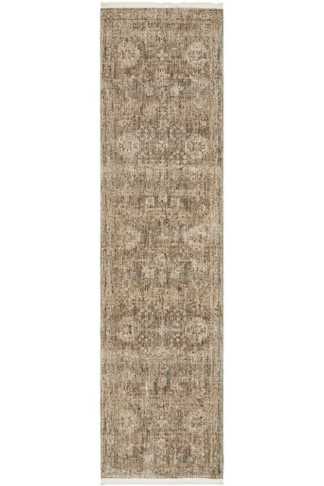 Anthevale Josie Moss Vintage Persian Medallion Polyester Rug & Runner 6mm Thick