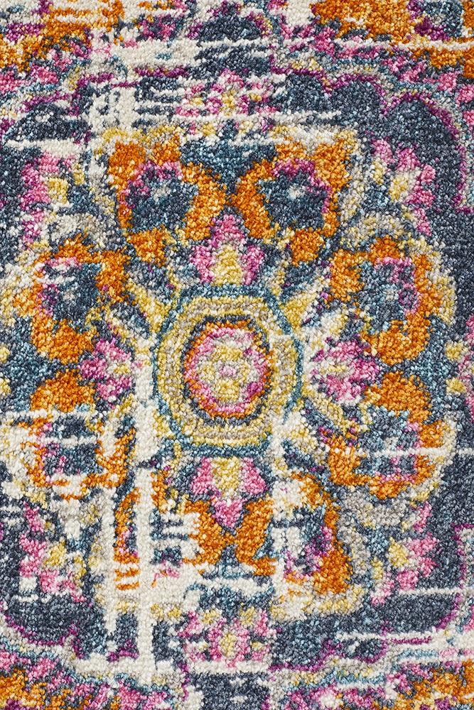 Babylon 205 White  Round Rug