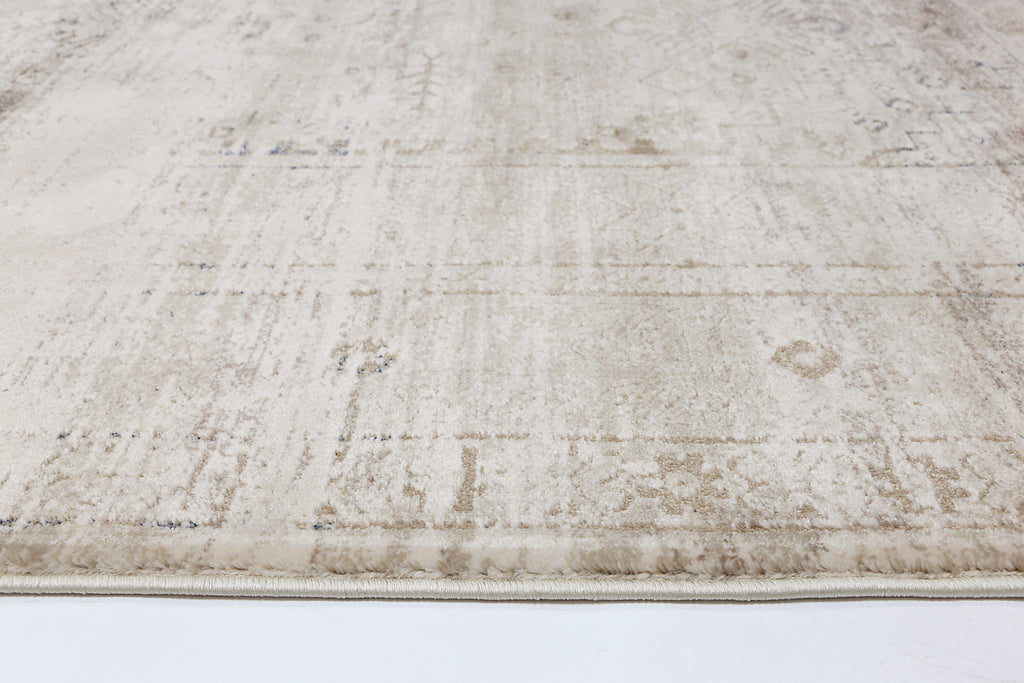Bohemian Paradise Traditional Beige Blue Rug -04BBLU