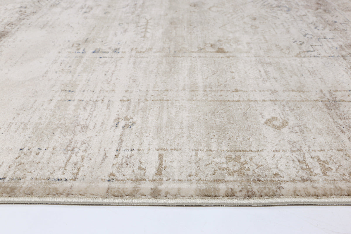 Bohemian Paradise Traditional Beige Blue Rug -04BBLU
