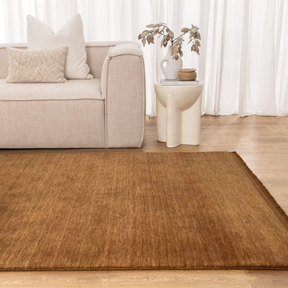 Charleston Hand-Knotted Wool Rug Butterscotch