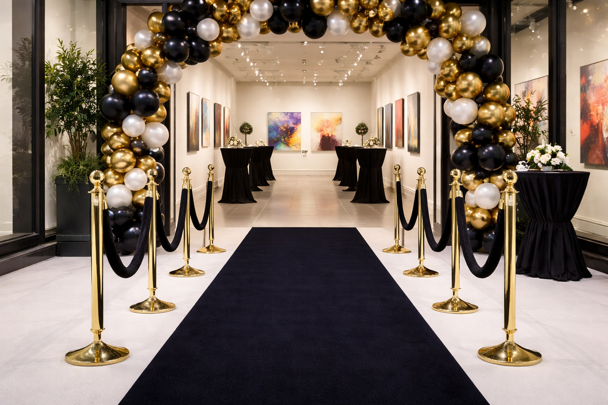 Black Budget Event Carpet 2m Wide x 50m Long Roll Bulk Order 2-3mm Thick - Online Only