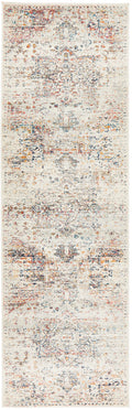 Dynara 911 Silver Distressed Persian Medallion Polypropylene Rug & Runner 10mm Thick