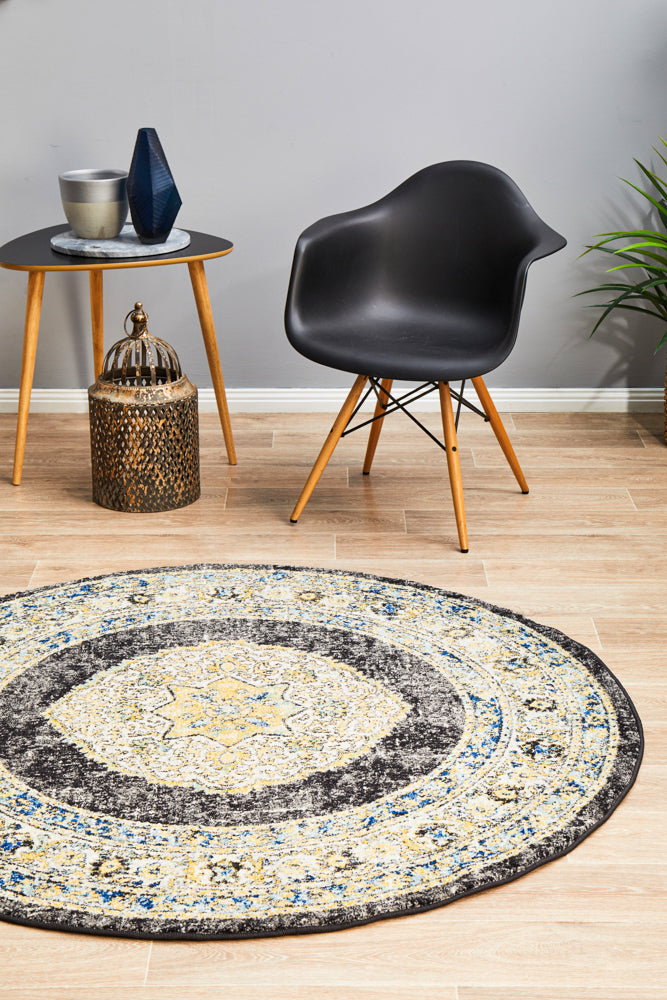 Century 955 Charcoal Round Rug