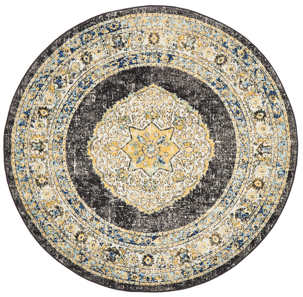 Century 955 Charcoal Round Rug