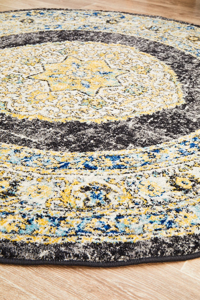 Century 955 Charcoal Round Rug