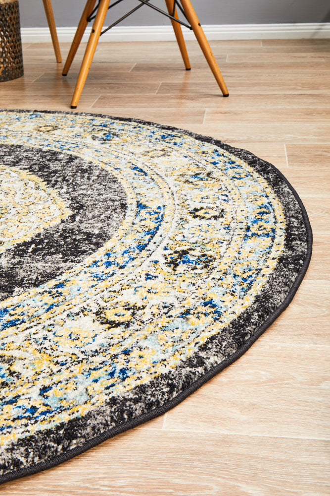 Century 955 Charcoal Round Rug