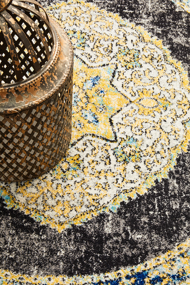 Century 955 Charcoal Round Rug