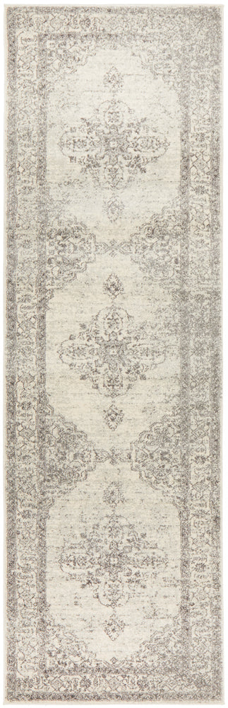 Dynara 977 Silver Faded Persian Style Polypropylene Rug & Runner 10mm Thick