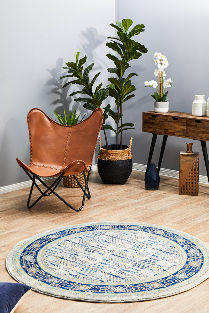 Century 988 Blue Round Rug