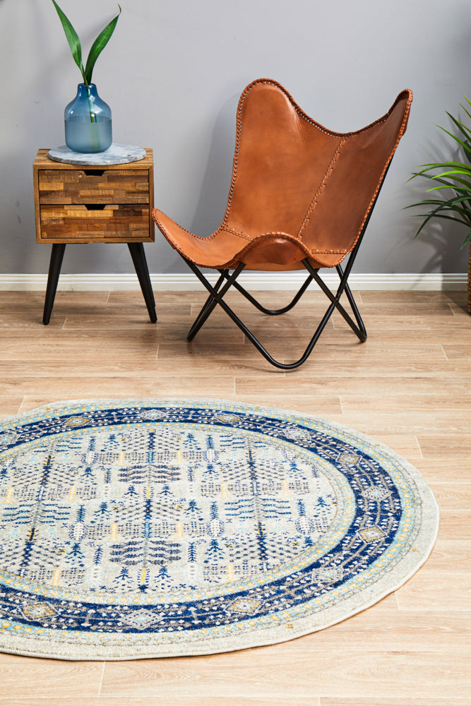 Century 988 Blue Round Rug