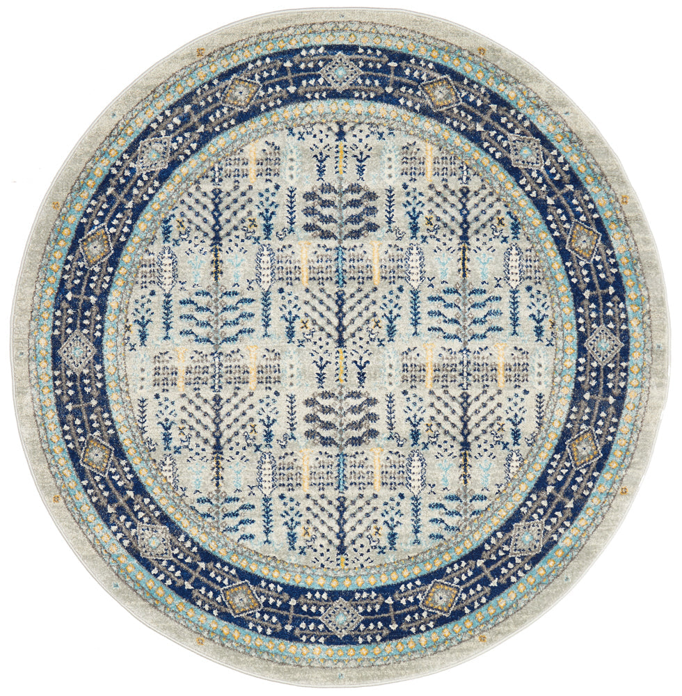 Century 988 Blue Round Rug