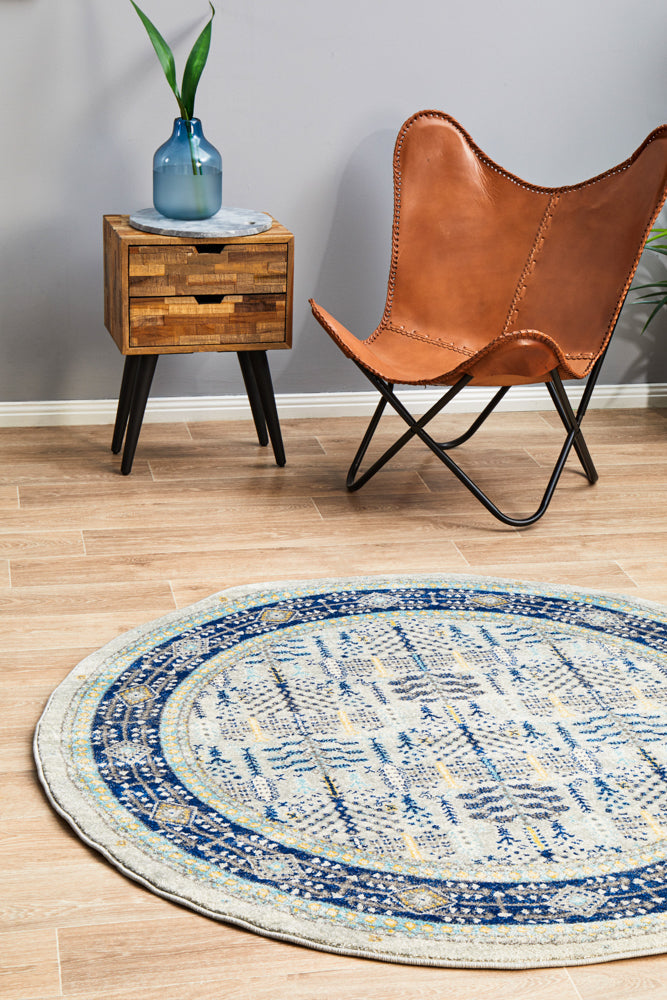 Century 988 Blue Round Rug