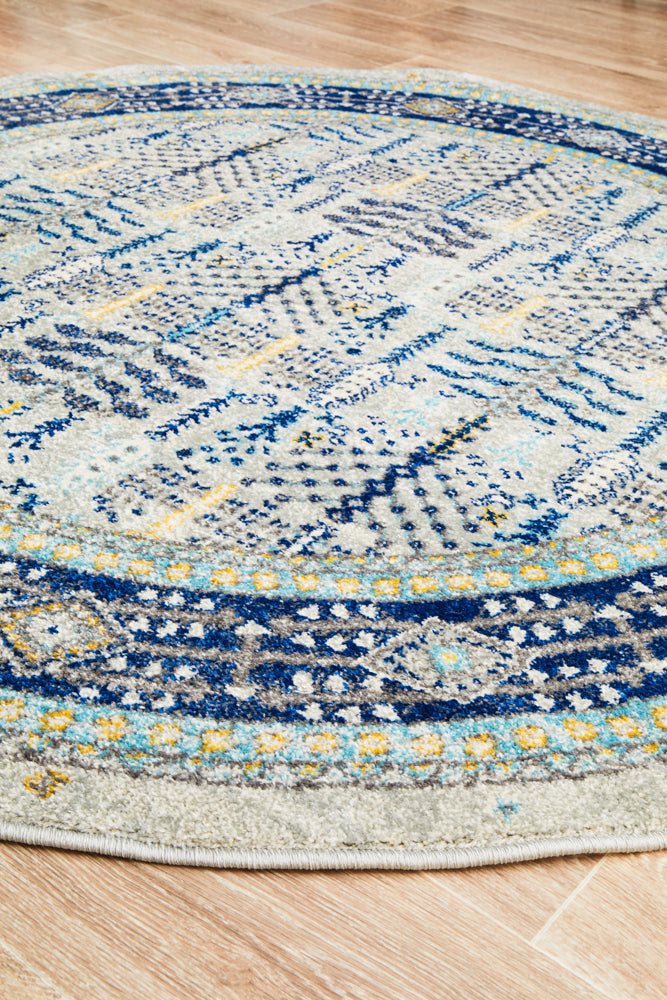 Century 988 Blue Round Rug