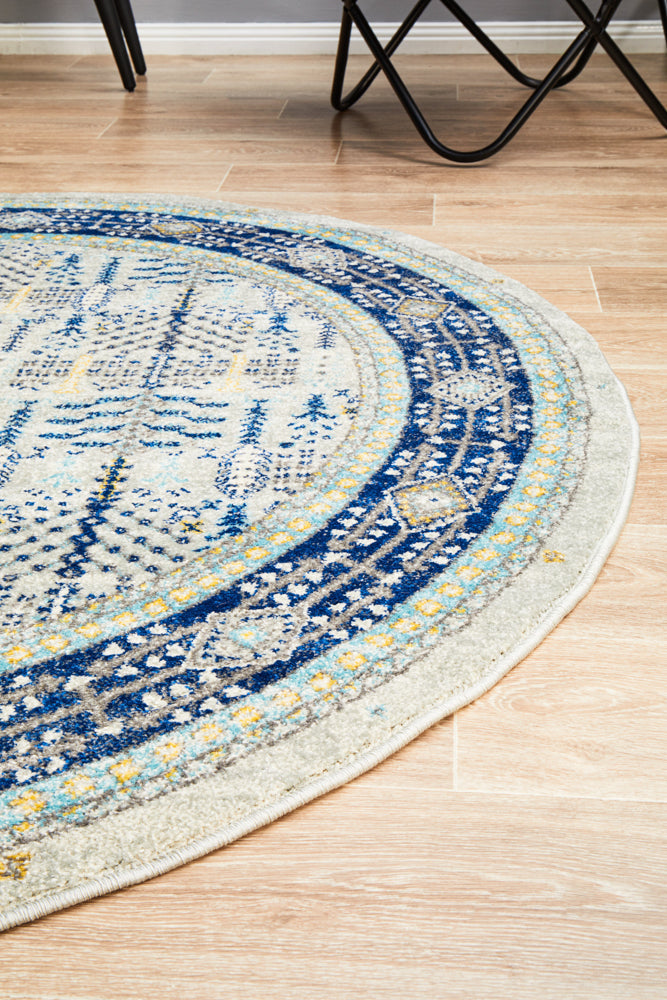 Century 988 Blue Round Rug