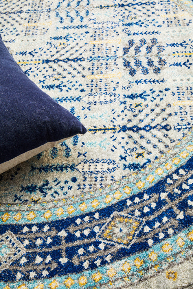 Century 988 Blue Round Rug
