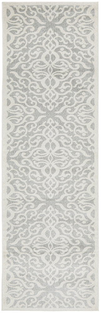 Silverscape Lydia Silver Floral Trellis Polypropylene Rug & Runner 10mm Thick