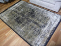 Fringed Traditional Sweets Design Aged Black Floor Area Rugs and Runners