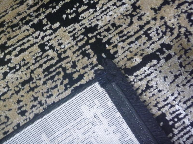 Fringed Traditional Sweets Design Aged Black Floor Area Rugs and Runners