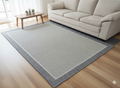 Flatweave Dahab Design Cream Silver Rubber Back Floor Rugs and Door Mats