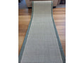 Hall Runner Flatweave 67 or 80cm wide Dahab Green Linen Rubber Backed By the Meter