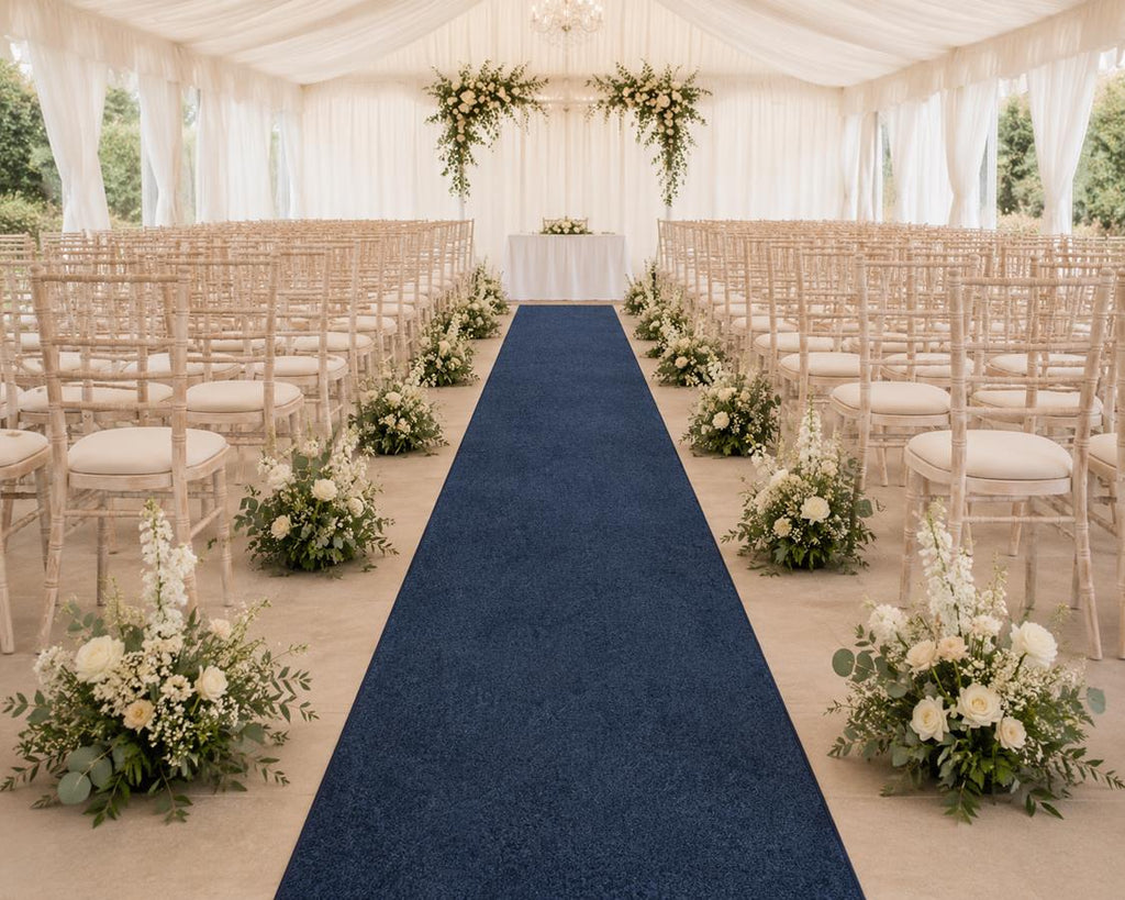 Clearance Runners Blue Wedding Event Carpet Runners City 11mm Thick Twist Pile