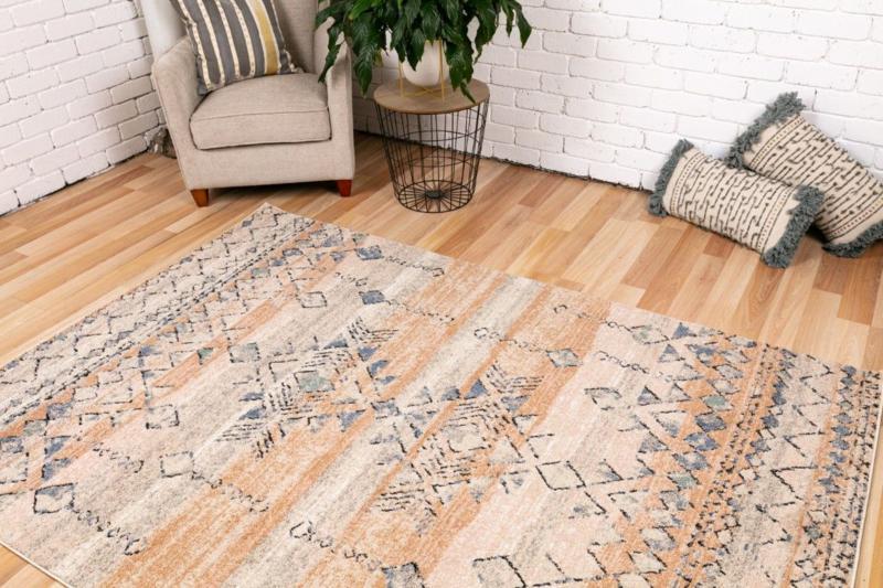 Soft Contemporary Cozy Design Teardrop Rust Dark Beige Floor Area Rugs