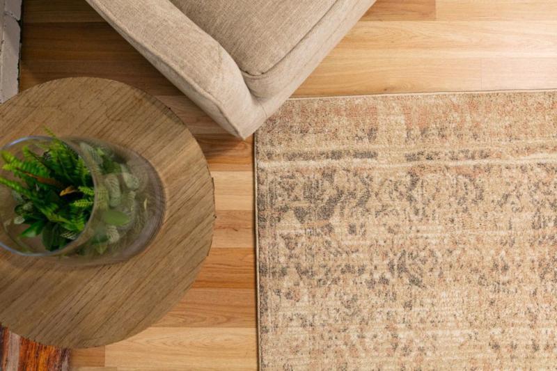 Soft Contemporary Cozy Design Riverbed Dark Beige Floor Area Rugs