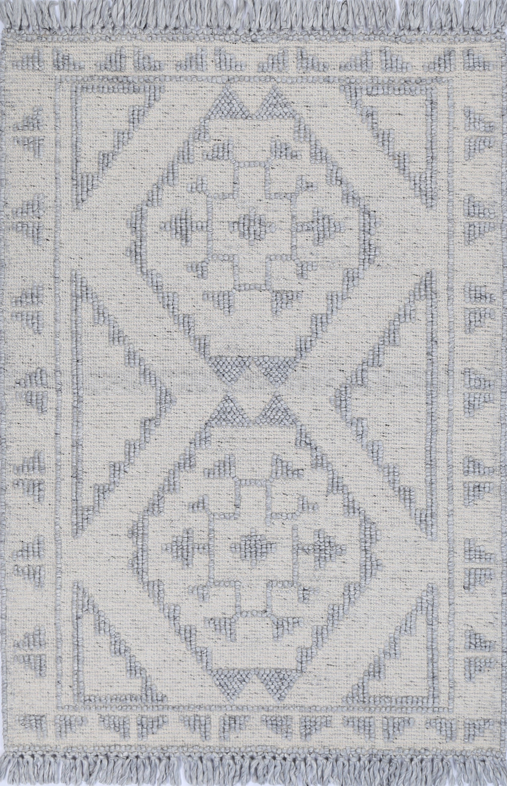 Diego Ornamental Grey Wool Rug - DIEG03