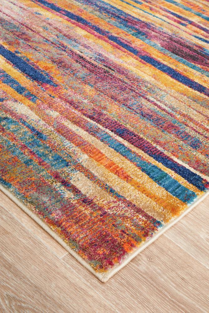 Dreamscape Strokes Modern Raspberry Rug